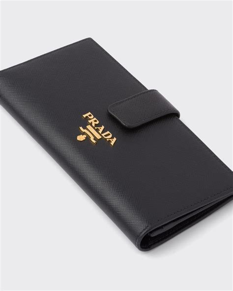 lampo prada leather|Black Large Saffiano Leather Wallet .